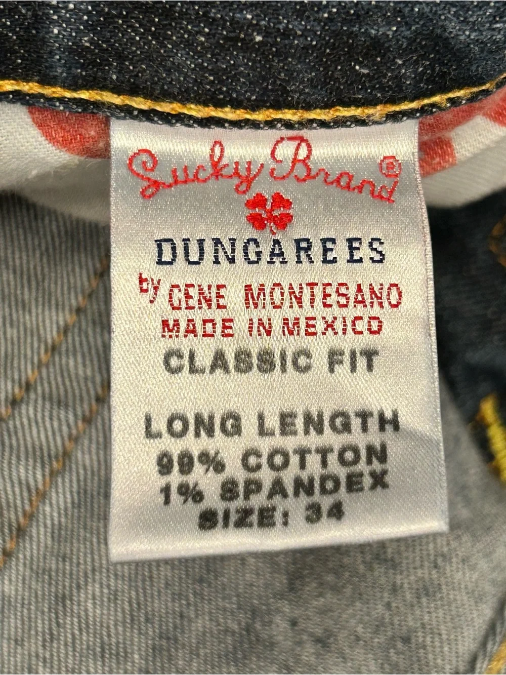 Lucky‎ Brand Vintage Gene Montesano Classic Fit Straight Leg Jeans Men’s 34/34
